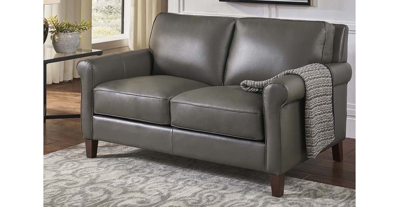 Laguna Leather Sofa Collection, Steel Gray